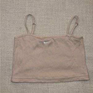 Nike Tan Ribbed Crop Top